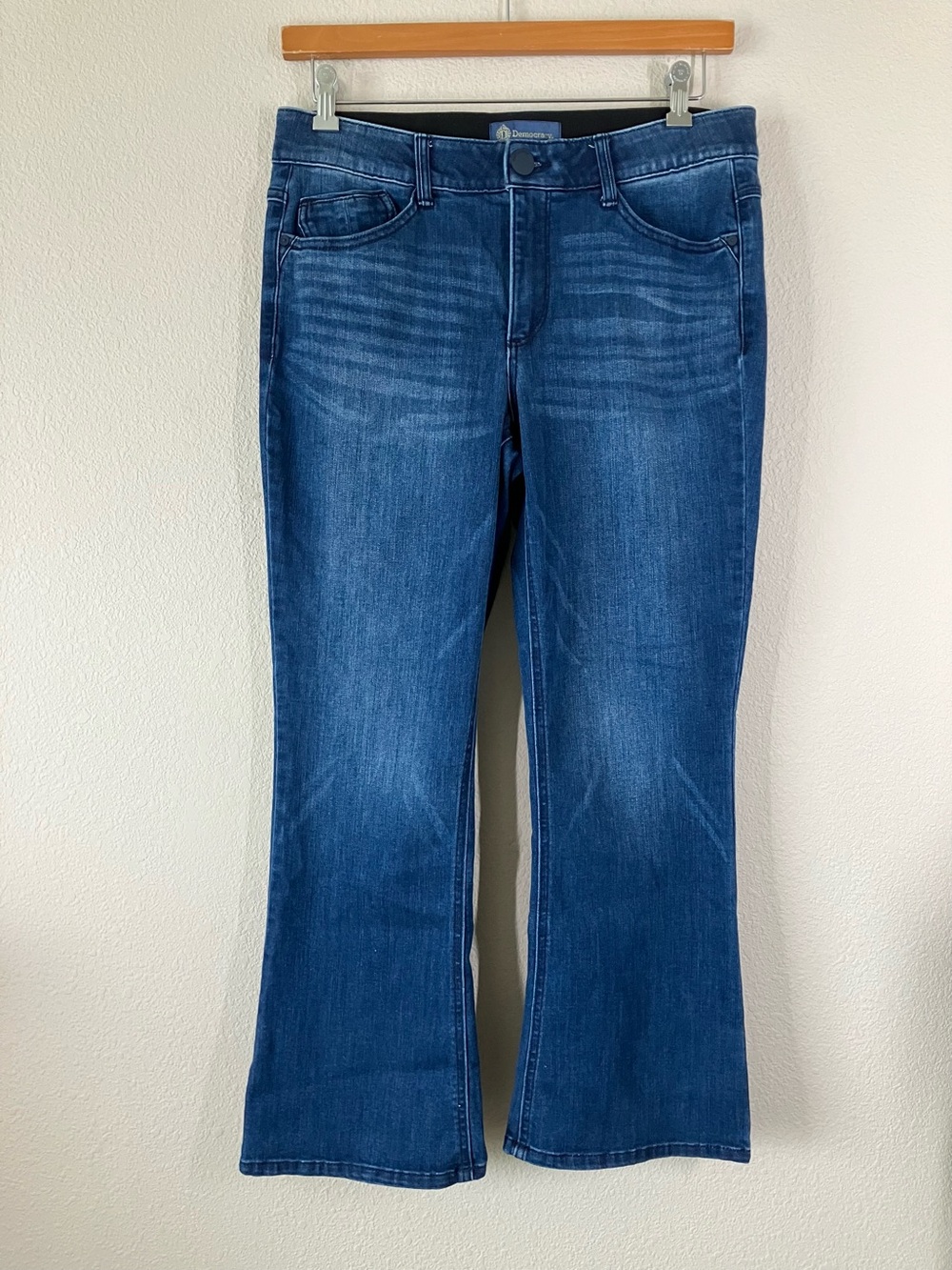 DEMOCRACY Ab Solution Itty Bitty Bootcut Jeans 12P Cowgirl Festival Boho Blue